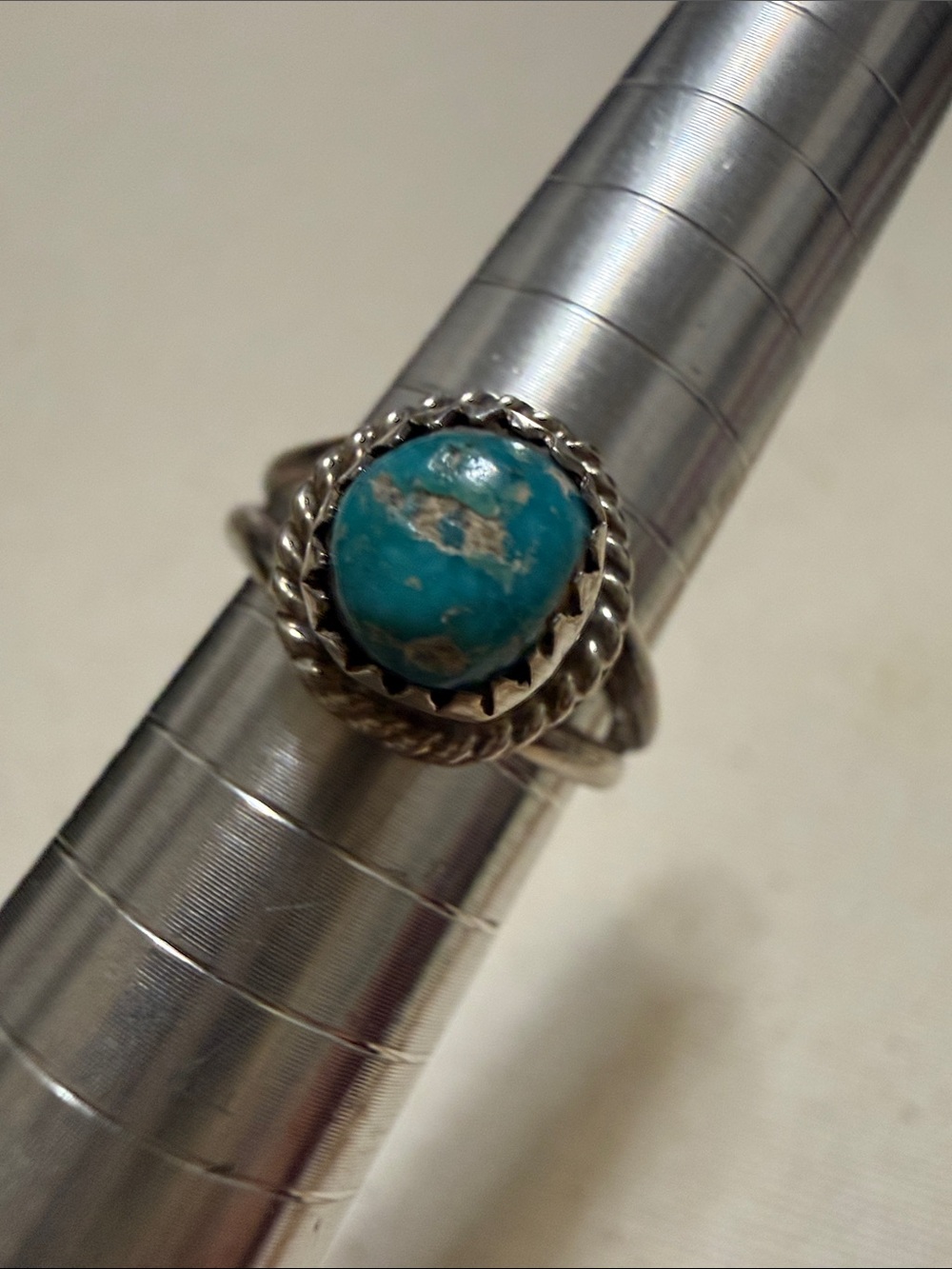 Native Sterling Turquoise Cocktail Ring size 5